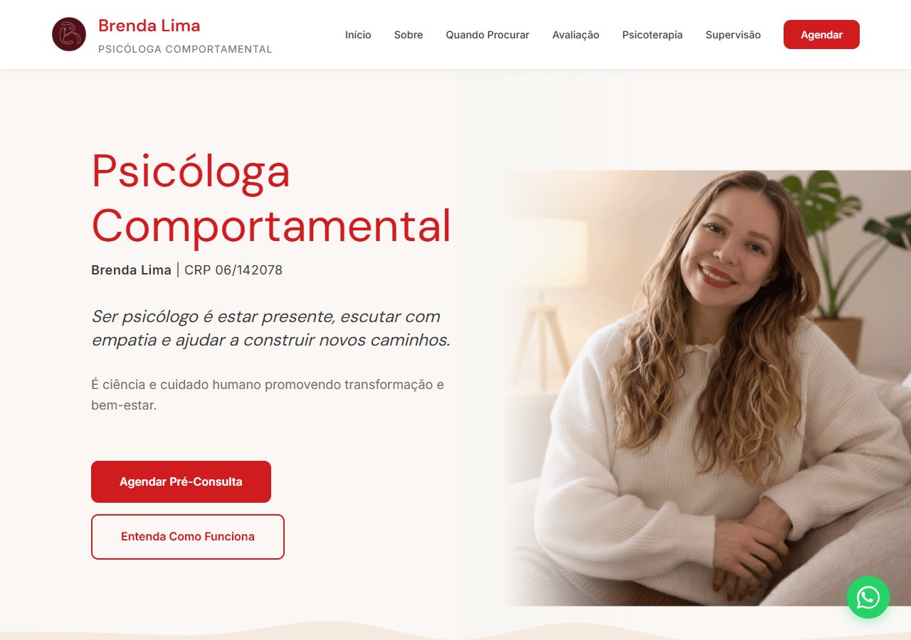 Site da Dra. Brenda Lima, criado pela cPod