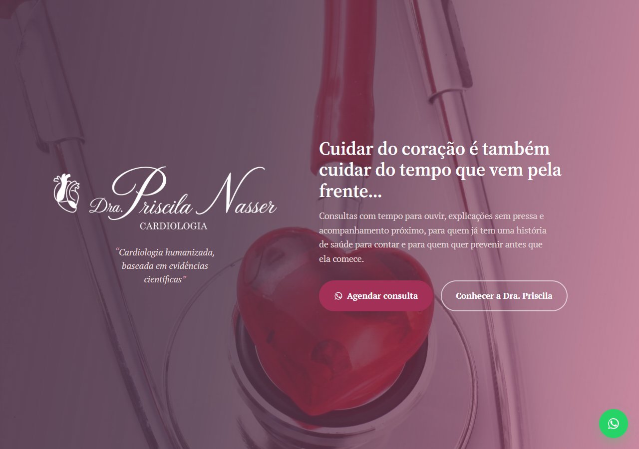 Site da Dra. Priscila Nasser, criado pela cPod