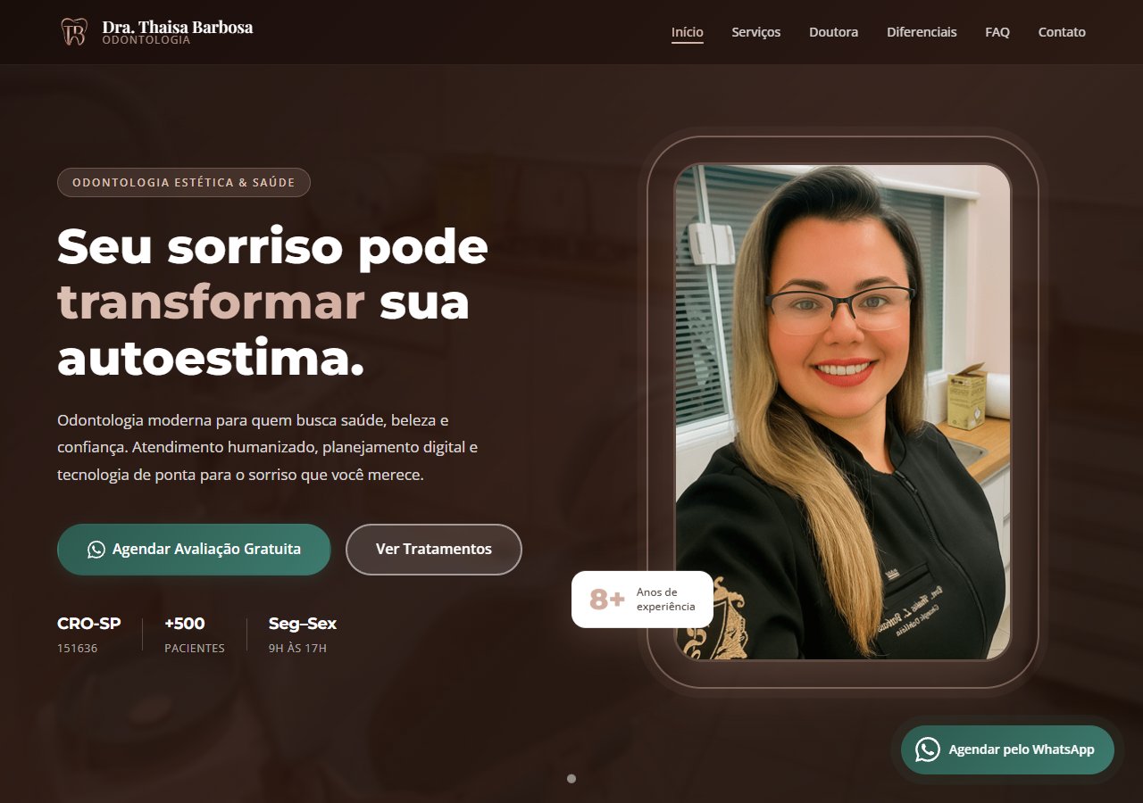 Site da Dra. Thaisa Barbosa, criado pela cPod